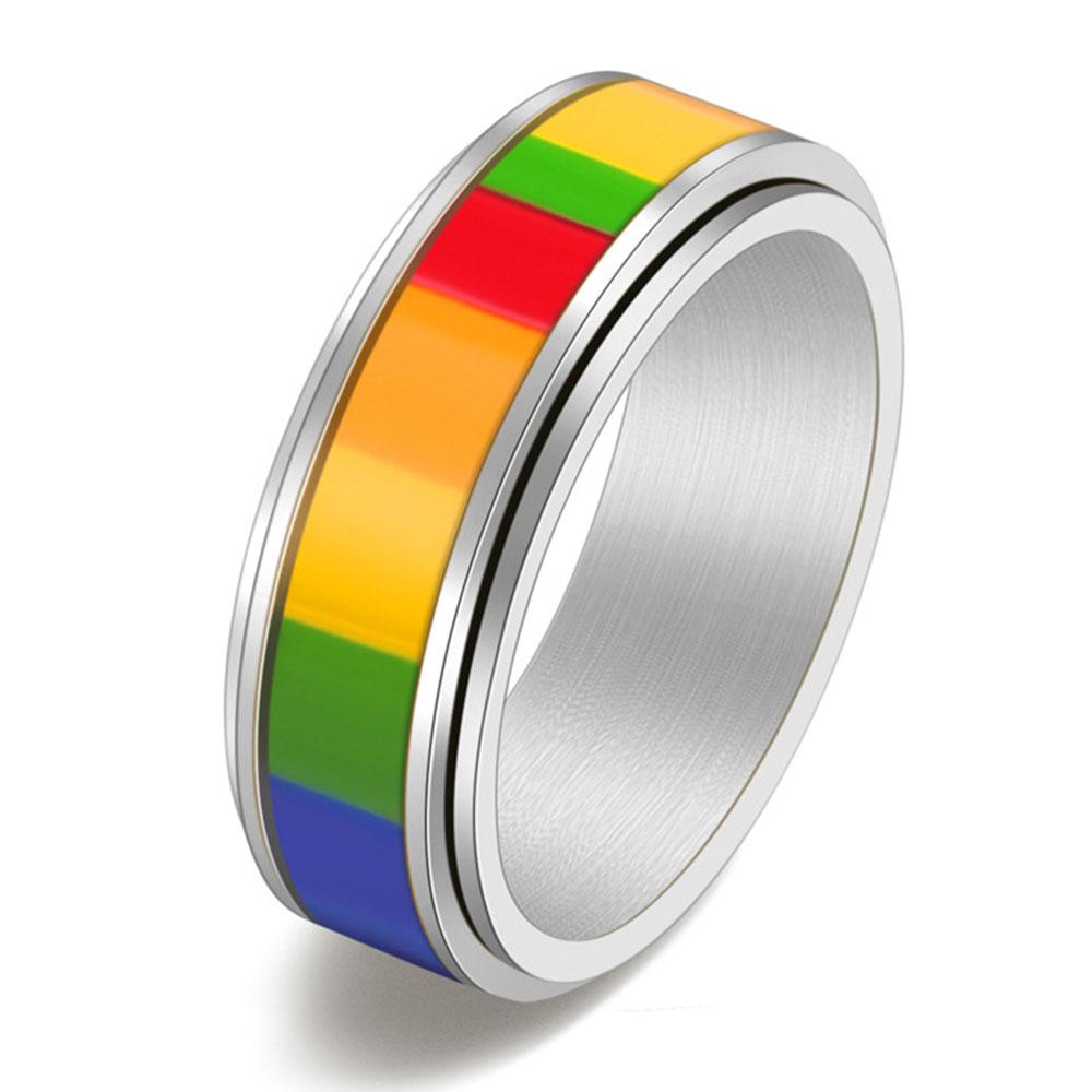 Bague Arc-en-Ciel Rotative à Colle Drip Mode 2025, Convient aux Bijoux Cadeaux pour Hommes et Femmes
