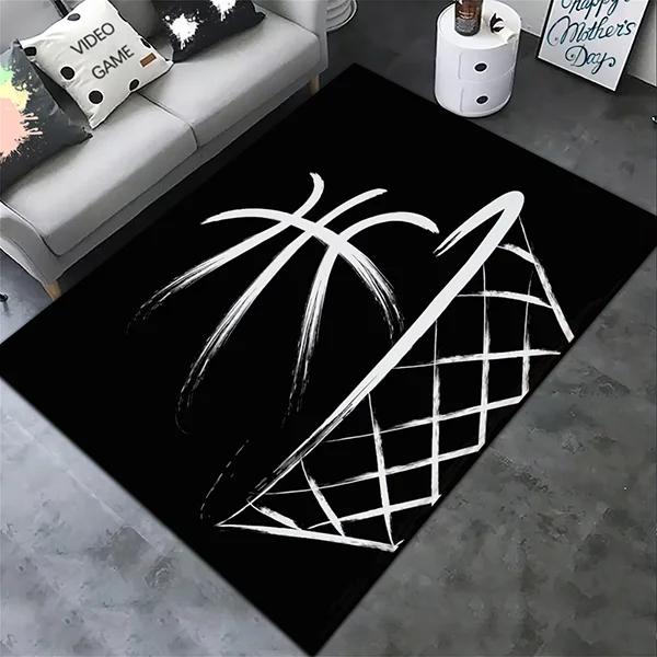 Creative Sports Area Rug Healthy ExerciseTeen Fantastic Basketball Enthusiast Carpet for Home Decor Kid Room ,Etc.