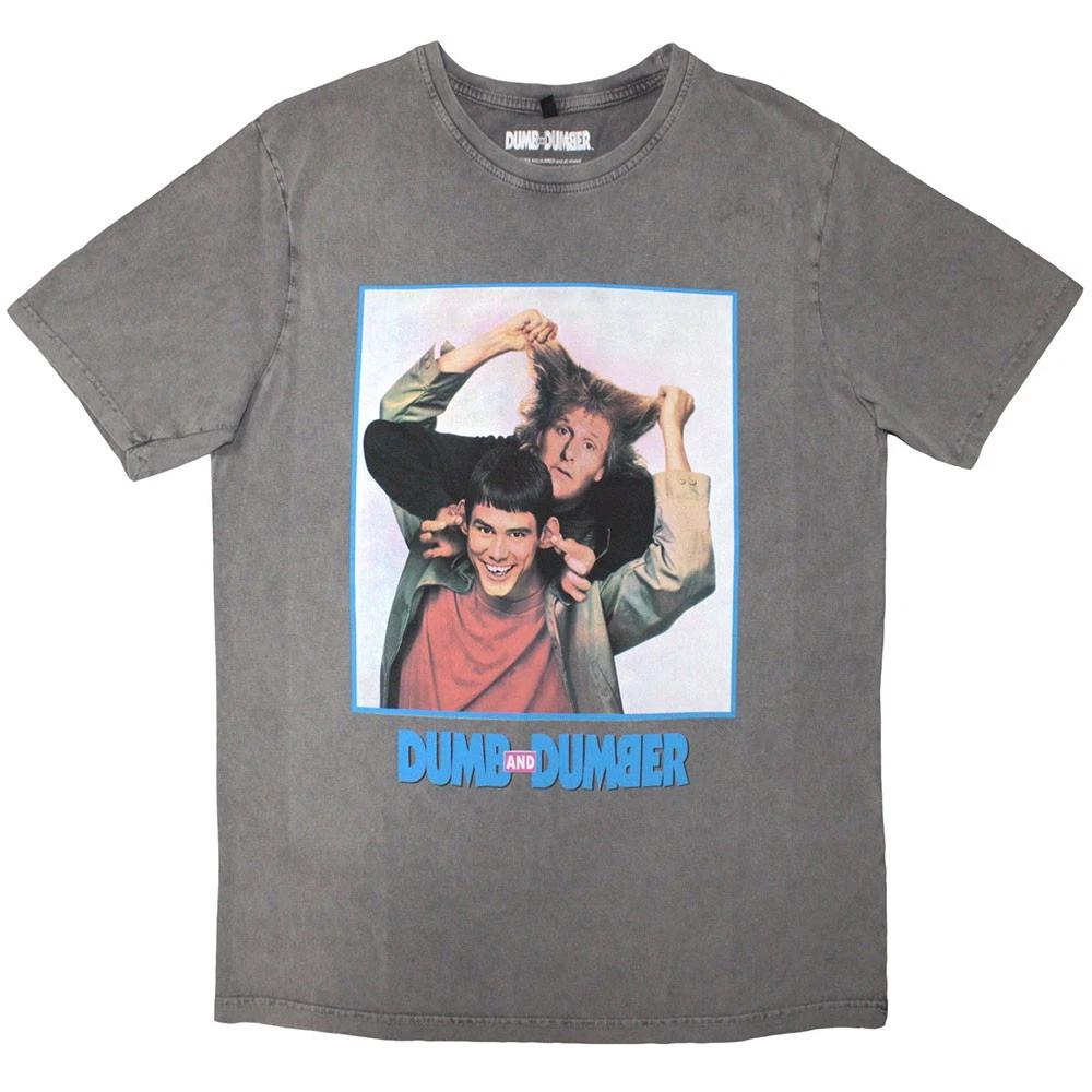Dumb & Dumber Unisex Stone Wash T-Shirt: Movie Poster (Grey) (Large) S