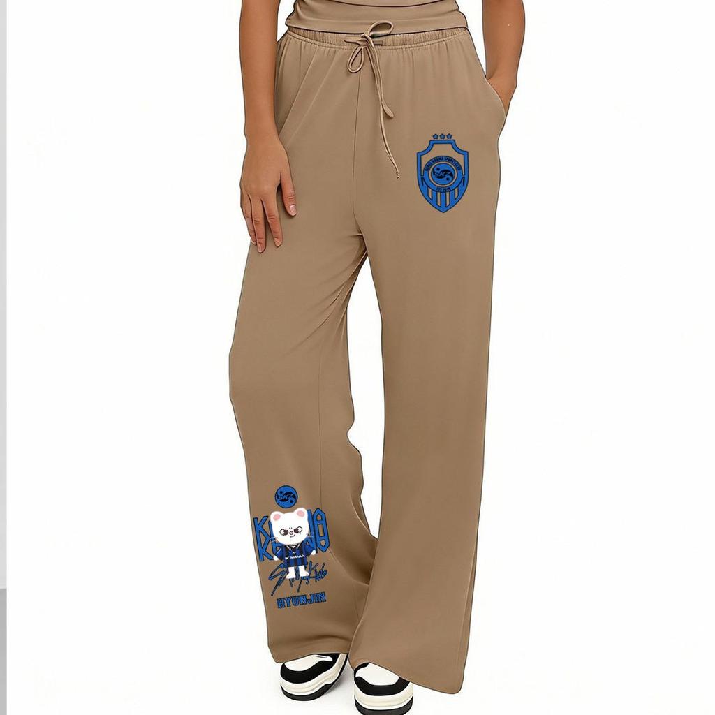Pantalon de survêtement large unisexe, imprimé Stray Kids, cordon de serrage, pantalon de sport décontracté polyvalent