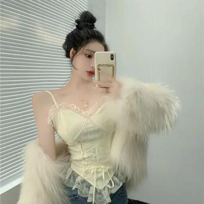 Camisola de Encaje de Tirantes Finos para Adelgazar – Elegante Top de Capa Base para Invierno