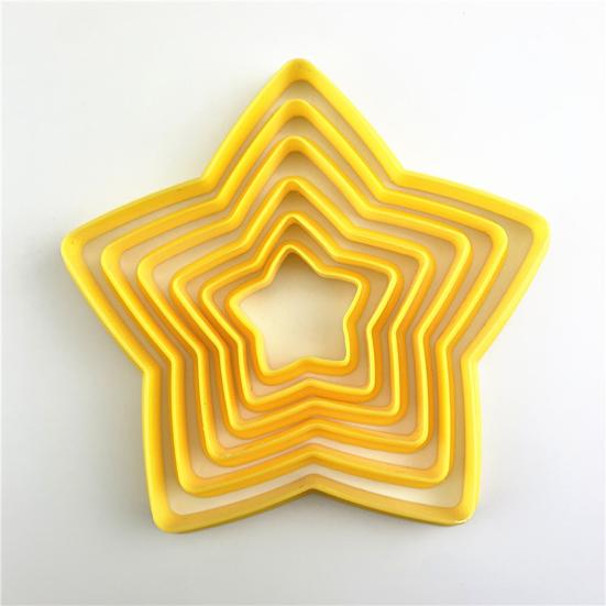 1 Set Tagliabiscotti Forma di Fiore Fai da Te Plastica Pentagramma Cuori Stampini per Cottura Stencil per Bambini