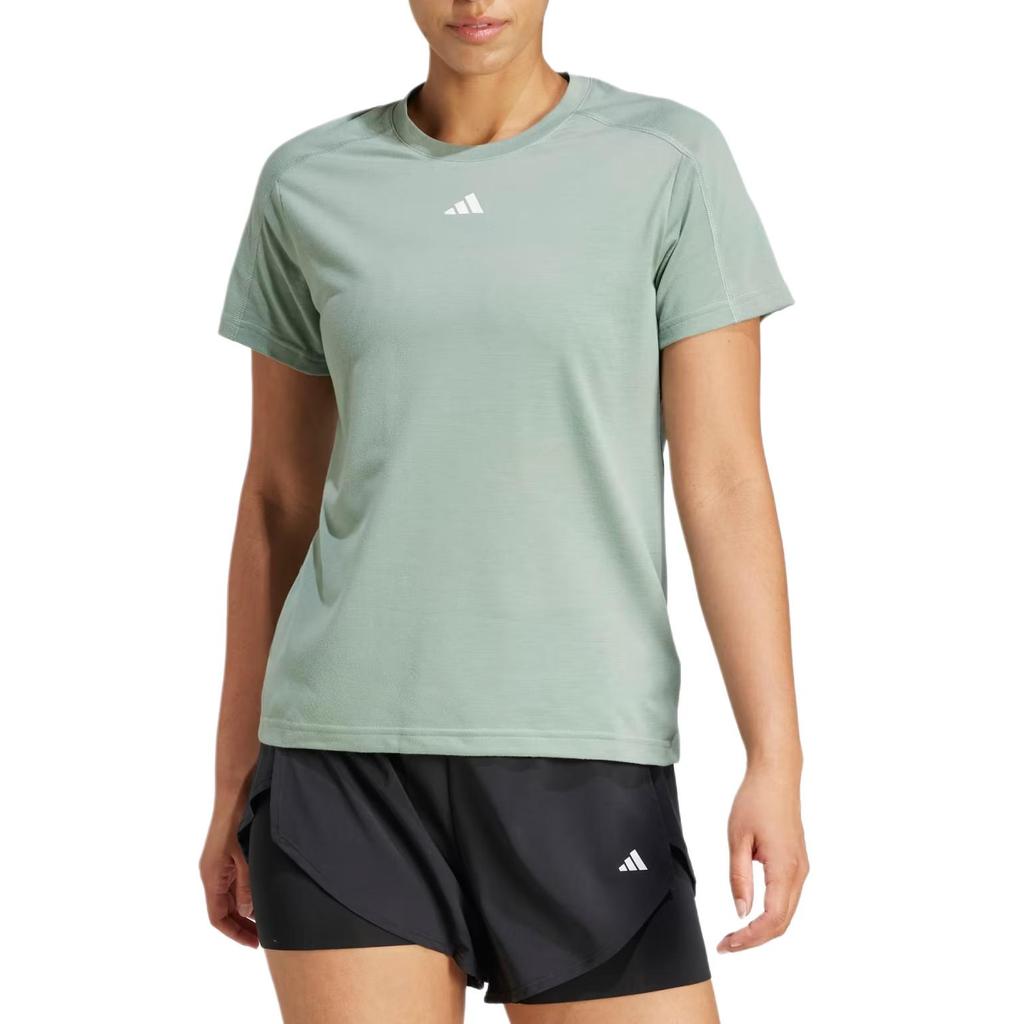 adidas Aeroready Train Essentials Round Neck Moisture Wicking Short Sleeve T-Shirt Women Tops JC9531