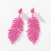 Pinkdudu Fashion Exaggeration Colorful Leaf Earrings Simple Candy-Colored Acrylic Stud Earrings for Women Jewelry Gifts PD901