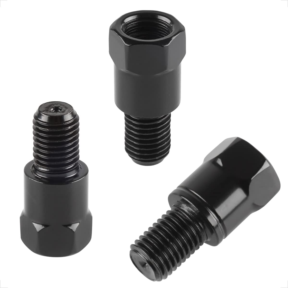 

Evermotor 10mm Motorcycle Mirror Conversion Adapter 2 x Positive Screws 1 x Reverse Screw Adapter (3 Pieces) Black M10-M10