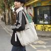 Unisex Tote Bag Literary Style Niche Letter Shoulder Bag Korean Leisure Student Class Portable Canvas