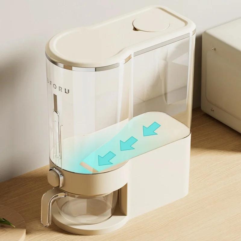 Rice Bucket with Measuring Cup Large Capacity Grain Storage Container Moisture-proof and Insect Proof Sealed Storage Container