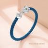 MOONLIGHT Classic Design Exquisite Cheetah Zircon Bracelet for Women Braided Leather Bracelet Quality Banquet Couples Gift