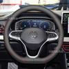 Genuine Leather Steering Wheel Cover VW Jetta Magotan Golf 8 Pro Passat EV Universal 38cm Diameter Sport Style