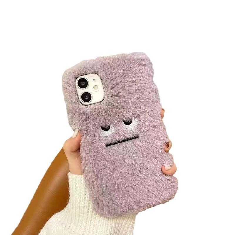 Purple Monster Emoji for IPhone16 Phone Case 13 for Apple 15 Plush 14