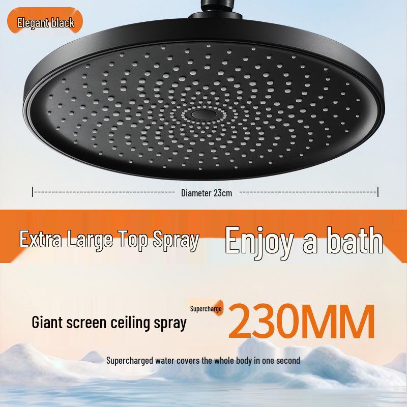 High-Pressure Large Flower Rain Shower Head with Single Large Panel and Extra-Large Water Output