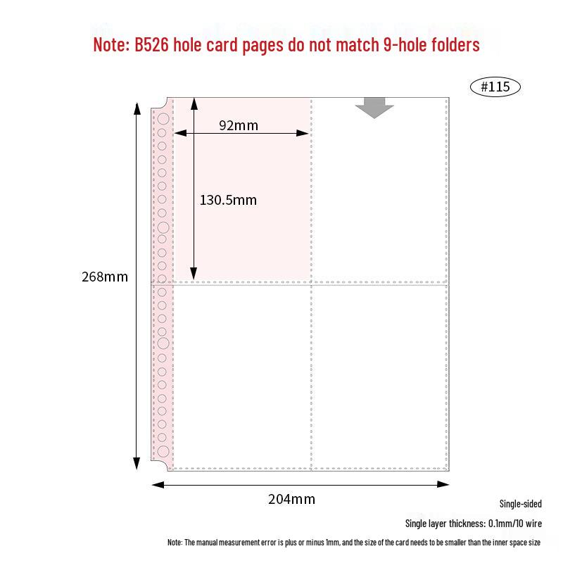 B5 Card Album with PP Transparent Inner Pages: Loose-Leaf with 1, 2, or 4 Pockets, 9-Hole Refill for Idol Card Storage