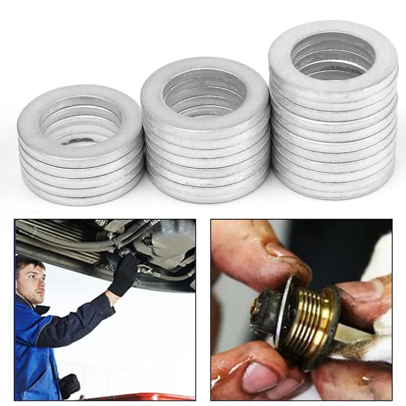 10-100pcs M14 Car Sealing Gasket Aluminum Screw Washer Auto Engine Bottom Oil Drain Screw Sealing Gasket Accessories for Honda