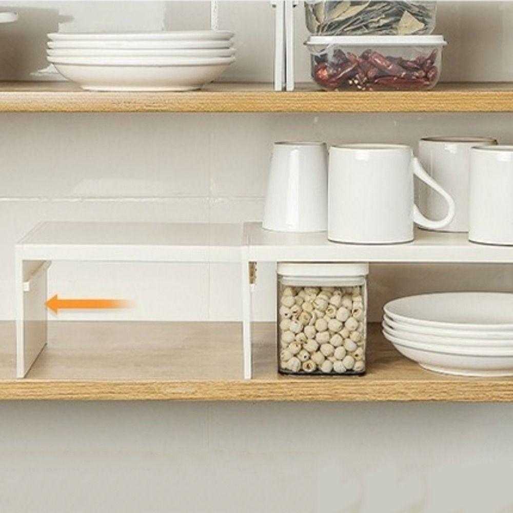 Plastic Retractable Kitchen Shelf Non-slip Adjustable Seasoning Bottle Storage Rack Space Saving Minimalist Shoe Rack Wardrobe