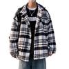 Men's Plaid Woolen Trench Coat: Autumn/Winter Japanese Retro Hong Kong Style, Loose Casual Jacket.