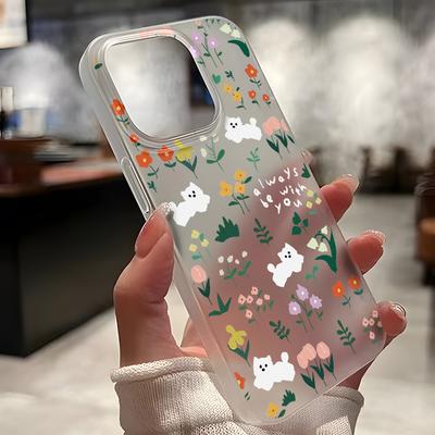 Pouzdra na mobilní telefon pro iPhone 11 13 15 Pro Max 12 14 Pro Max Pouzdro iPhone 16 15 Plus 13 Pro 12 Matná textura Malované kreslené květiny