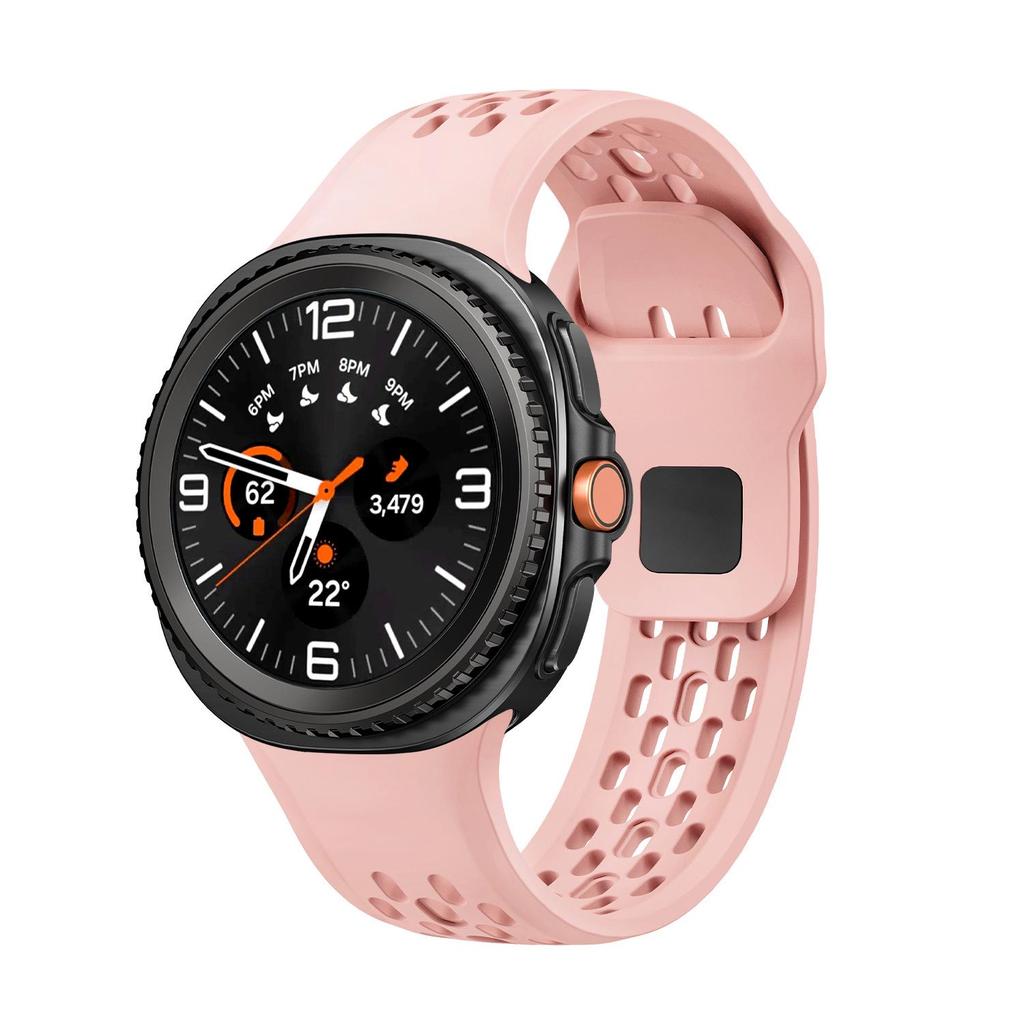 Compatible Black Perforated Silicone Strap for Samsung Galaxy Watch8/8 Classic