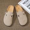 Fashion Summer Women's Lazy Slippers Outdoor Suede Cork Slippers Indoor Flat Bottom Home Shoes Brown Slip on Designer Casual Shoes