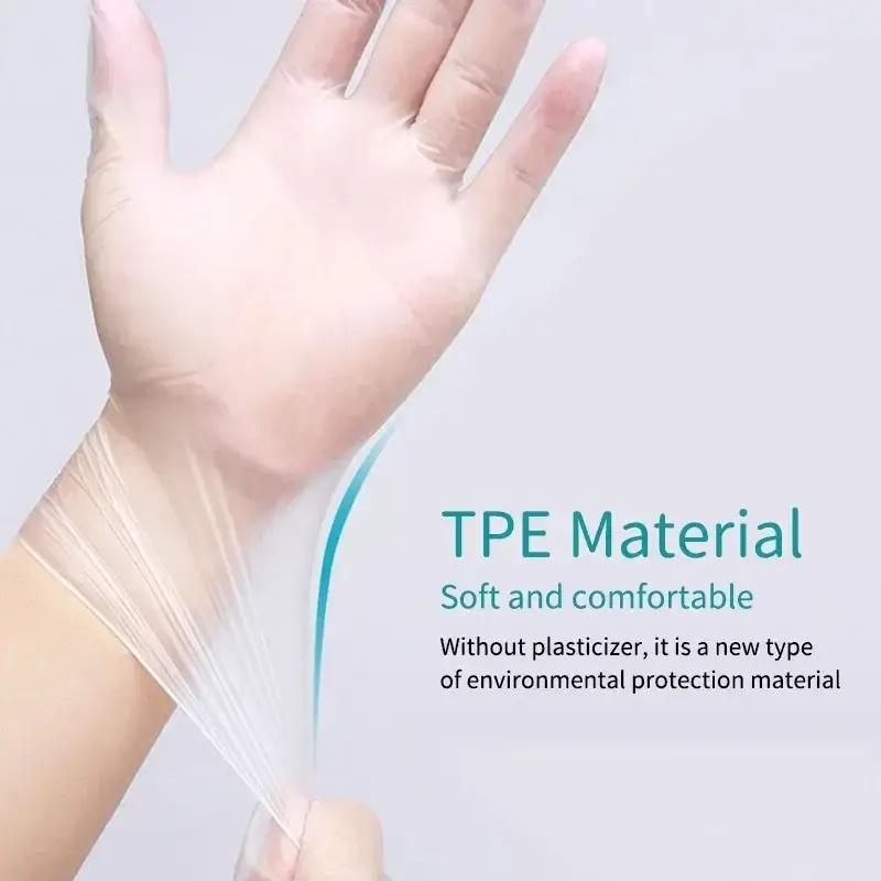 100pcs Disposable PVC Kitchen Gloves, Food Safe & Thickened - Perfect for Cooking, Baking, Dishwashing, Hair Dye & Daily Cleaning