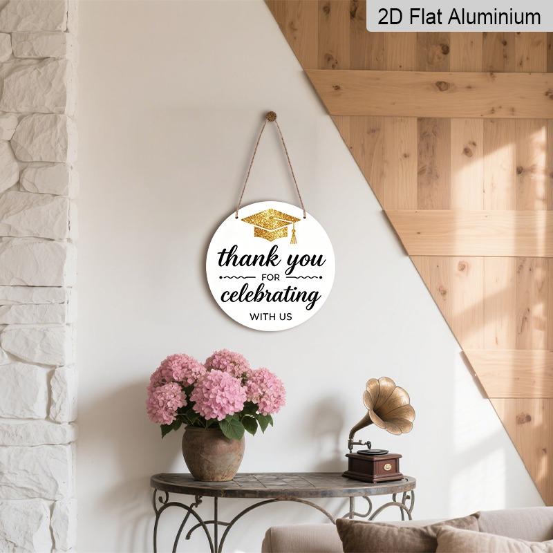 2D Flat Aluminum Graduation-themed Wall Decorations, Available In Various Sizes, Featuring A Minimalist Yet Luxurious Style. A Perfect Choice for