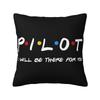 Boeing 777X Captain Stripes Pillow Bedroom Decoration Nordic Aviation Aviator Flight Pilot Cushions for Sofa Square Pillowcase
