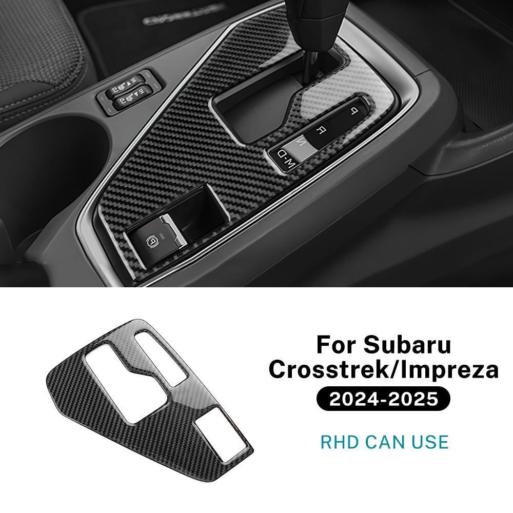 Real Soft Carbon Fiber Sticker For Subaru Crosstrek Impreza 2025 2025 USDM Base Version LHD RHD Car Gear Shift Panel Interior