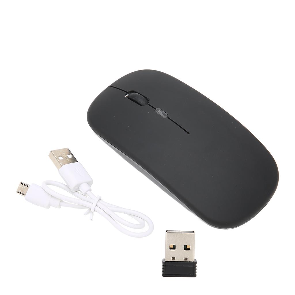 2.4G Wireless Mouse Ultrathin Chargeable Mute 1600DPI Color Backlight Game Mouse with 2.4G Receiver for Laptop Computer