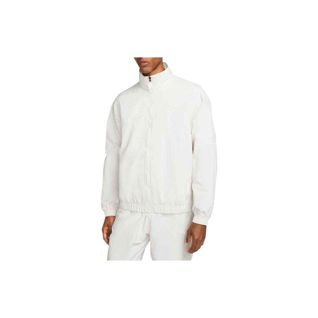 Nike Solid Color Zip-Up Fitted Long Sleeve Jacket Men Jackets White DQ5200-030