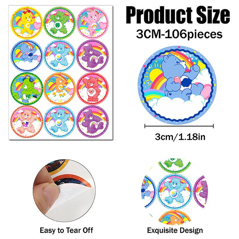 Care bars Cartoon Themed Paper Plates Cups Honeycombs Swirls Spirals Stickers Brooch for Celebrating Birthday Party Arrangements