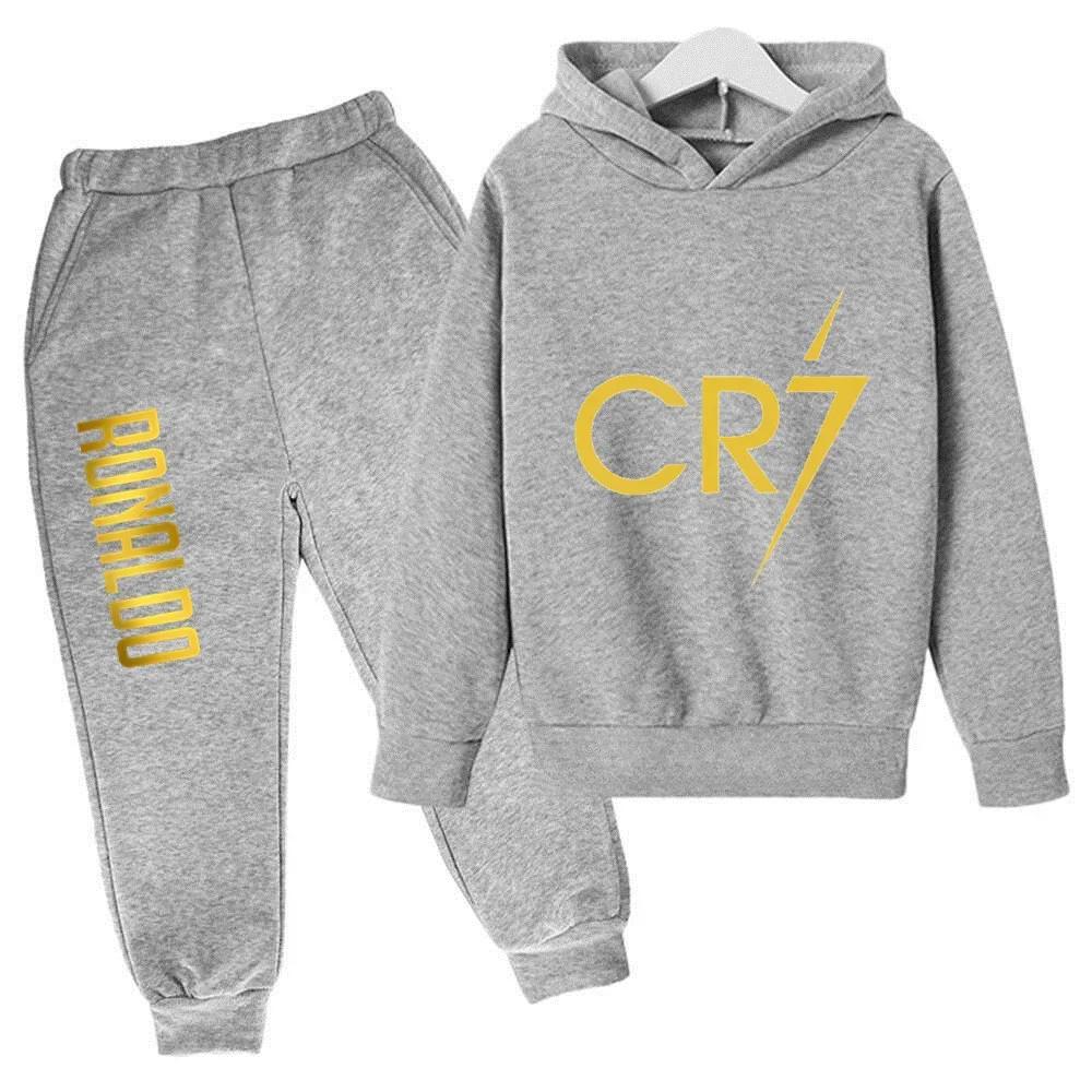TZWYRonaldo CR7 Print Football Idol Clothing Children Hoodie 2pcs Set Pants Suit Kids Boys Tracksuit Girls Clothing Sport Tracksuits