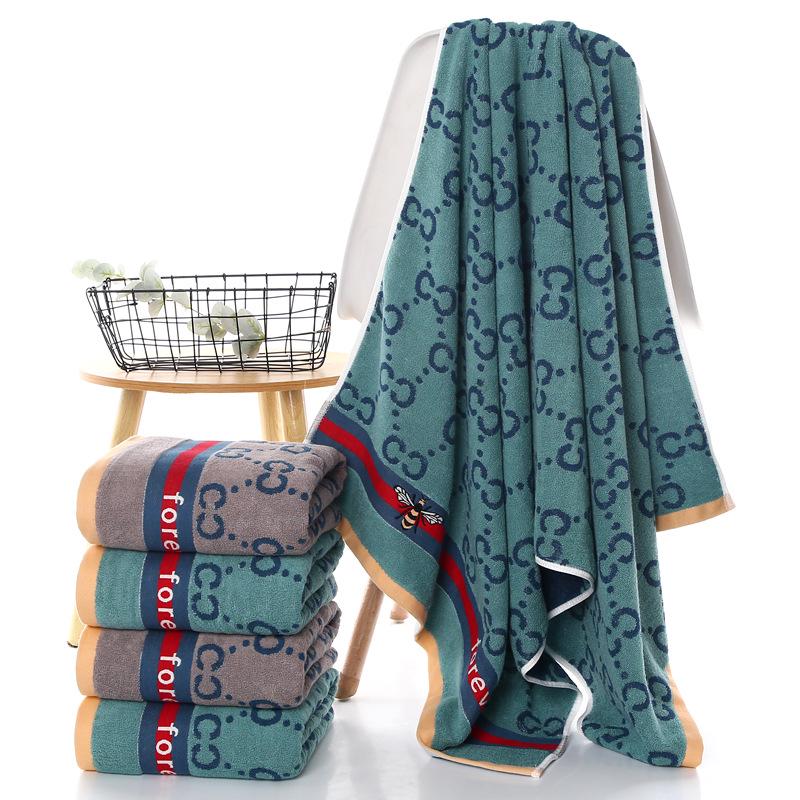 Luxurious Long-Staple Cotton Bath Towel - Large, Soft, Absorbent, Thick, Jacquard, Yarn-Dyed, Non-Linting