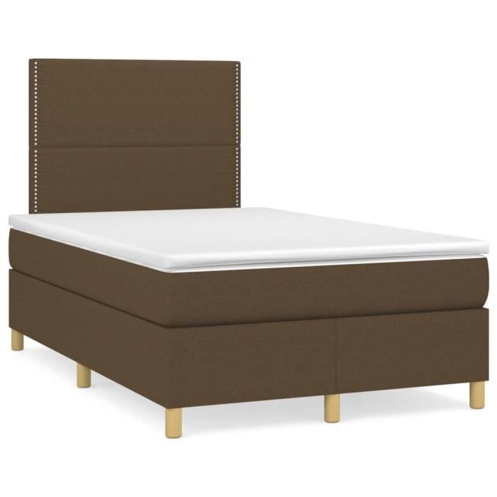 3142244 vidaXL Divan Bed with Mattress Dark Brown 120x200 Cm