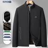 ROMON Men's Business Fleece-Lined Stand-Collar Jacket