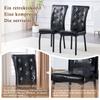 A Set of 2 Black Vintage Crocodile Leather Upholstered Dining Chairs, with Crystal Buckle and Faux Leather, Add Elegance and Mystery To Dining Area