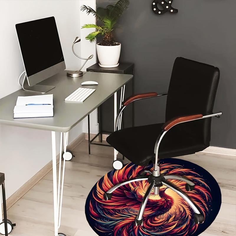 1pc Office Carpet Chair Mats Phoenix Rising Artwork Perfect for Decorating Office Chairs, Living Rooms, Or Bedrooms