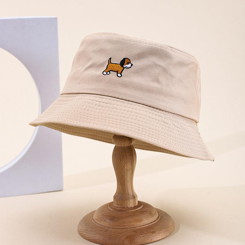 New embroidered fruit bucket hat female export double-sided can wear sunshade basin hat spot