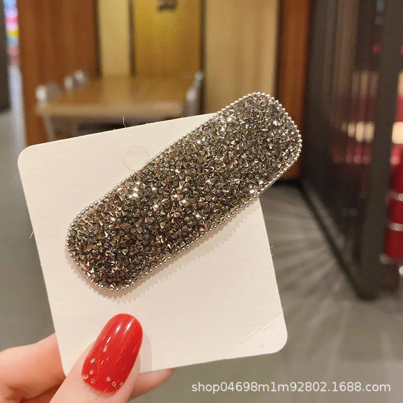 Koreanische Mode Strass Anstecknadel Tropfen Quadrat Einfache Glitzer Haarspangen Pony Haarorganizer Clips Damen Haarschmuck