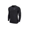Men's Round Neck Knit Breathable Long Sleeves Black T-Shirt CZ4281-010