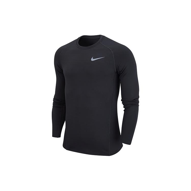 Men s Nike Round Neck Knit Breathable Long Sleeves Black T-Shirt CZ4281-010 S