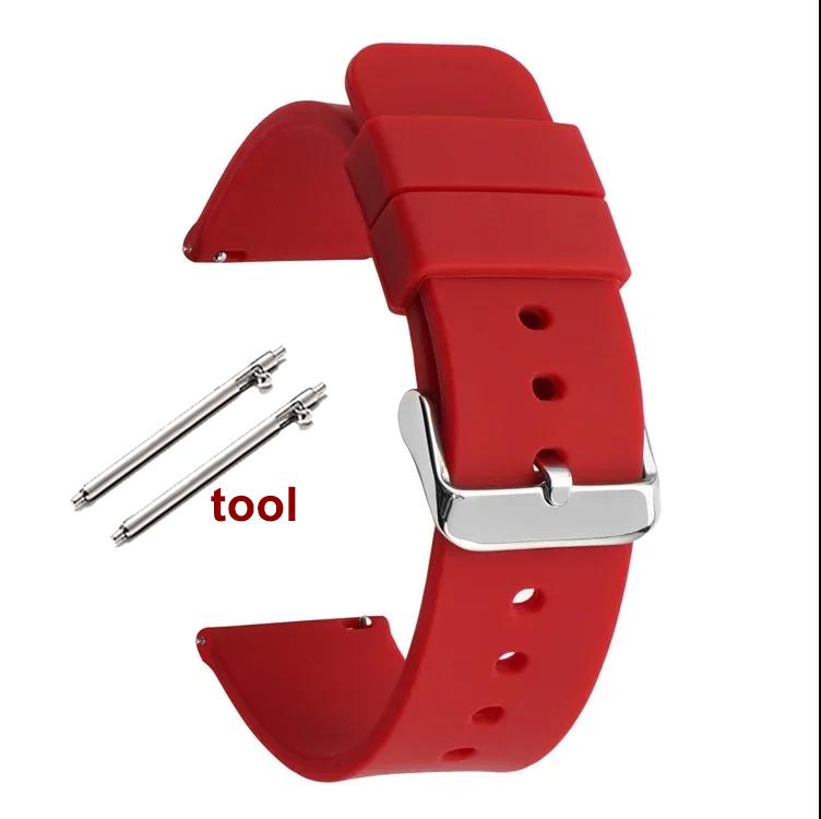 Bracelet Silicone à Libération Rapide 12/14/16mm 18mm 20mm 22mm 24mm Étanche Caoutchouc Bracelet pour Montre Connectée Huawei GT2/GT3