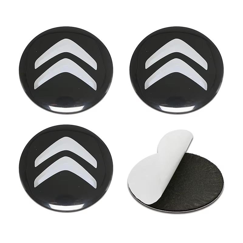 CITROËN 56mm Wheel Center Caps Stickers 3D Alloy Logo Emblem Badge Hub Decal for C3 C4 C5 C6 Berlingo Picasso (Set of 4 Pcs)