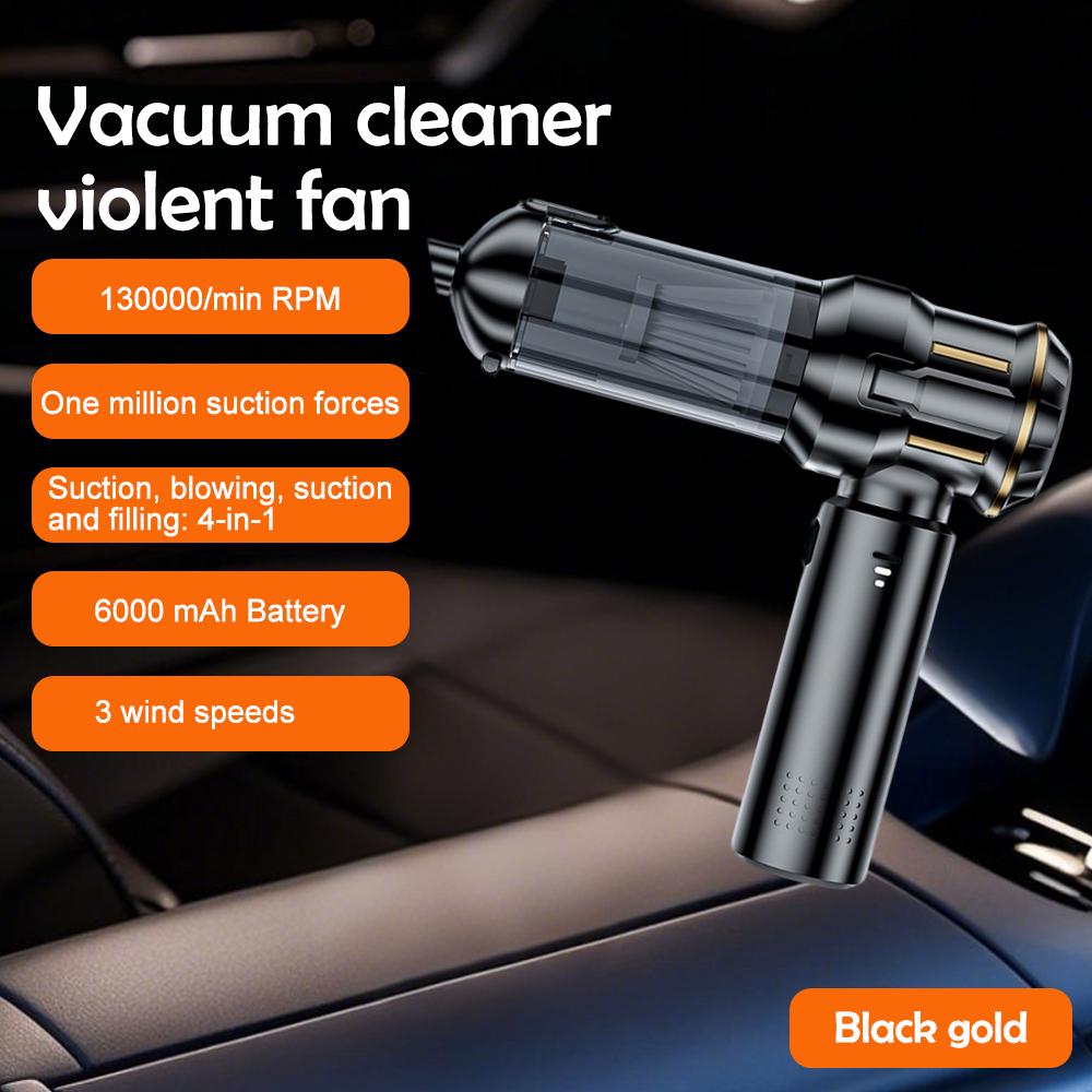 

Handheld Vacuum Cleaner/Violent Fan Dual Purpose Model 130000RPM Blowing Suctioning 6000mAh USB Rechargeable Turbo Air Blower