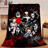 1 Stück Horrorfilm-Charaktere Collage Flanell-Decke Geschenk, Geeignet für Männer und Frauen, Weich, Ideal für Betten und Sofa, Geburtstags- oder Weihnachtsgeschenk