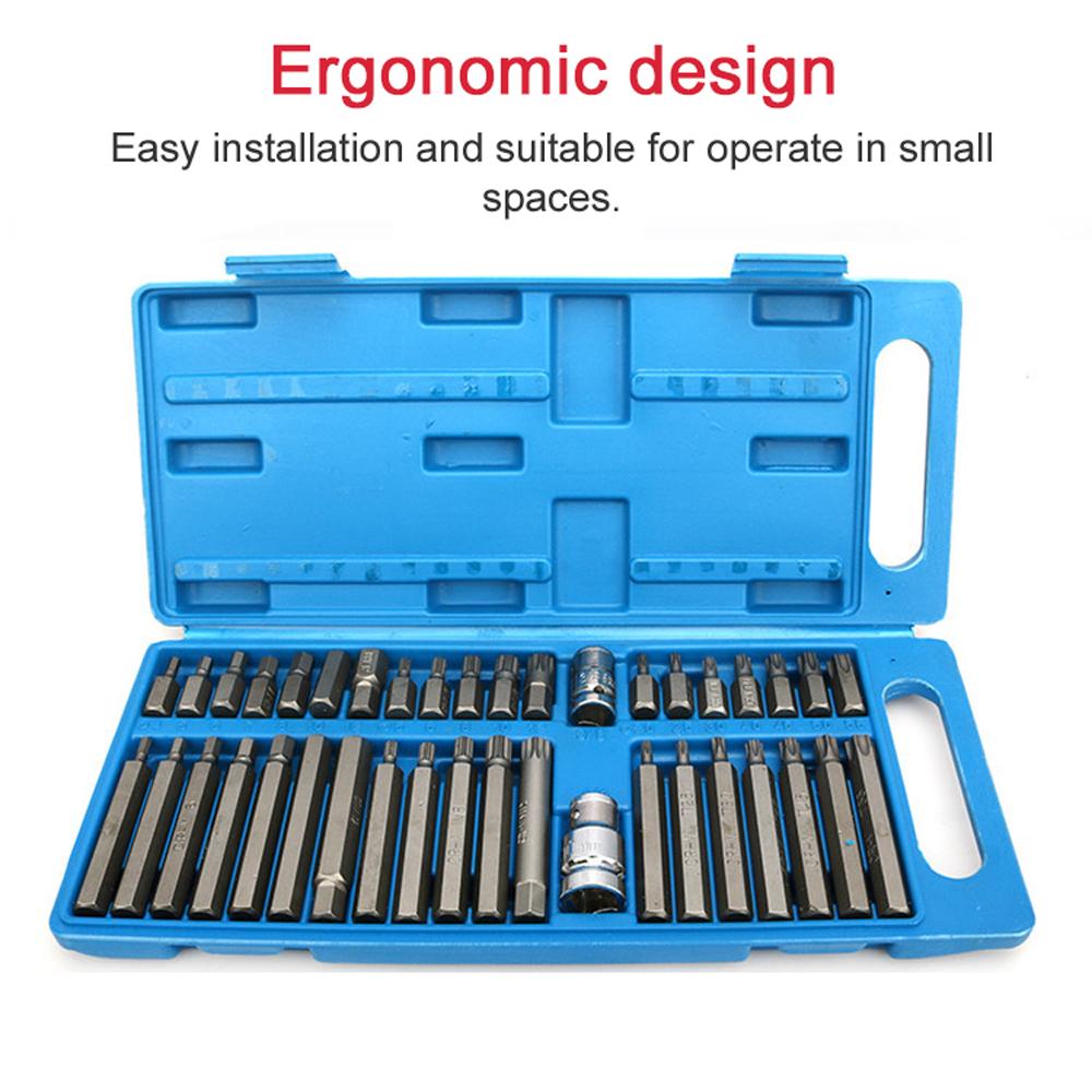 40PCS Chrom-vanadiová ocel Bicykl s vnitřním šestihranným bitem Dvanáctibodové bity Zásuvka Kombinovaná sada Bike