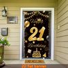 Happy Birthday Door Curtain Ninetieth Family Gatherings Polyester Home Decor