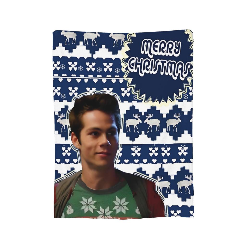 Dylan O'Brien Teen Wolf Decken Flanell Vintage Atmungsaktiv Überwurfdecken für Zuhause Herbst/Winter,