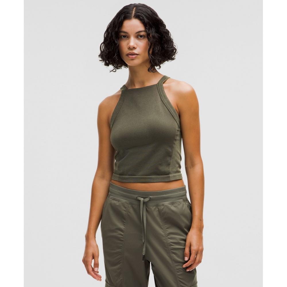 

Lululemon Seamless Training Strappy Racerback Tank Top Army Green 4