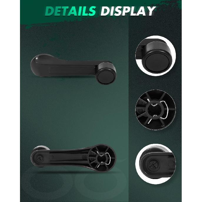 SCITOO Door Handle Window Crank Handle Front Rear Interior Driver Left Passenger Right Side Black Compatible with 1989-2000 for Honda for Civic, 4pcs