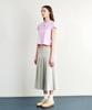 Sillot Low-Cut Cotton Nylon Pleated Long Skirt (Pale Grey)