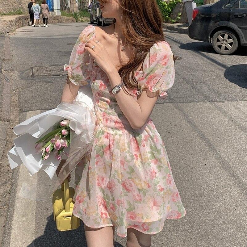vintage style chiffon dress